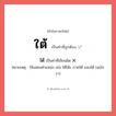 ใต้ หรือ ไต้ เขียนยังไง? คำไหนเขียนถูก?, คำในภาษาไทยที่มักเขียนผิด ใต้ คำที่ผิด ❌ ไต้ หมายเหตุ ใช้แสดงตำแหน่ง เช่น ใต้โต๊ะ ภาคใต้ แสงใต้ (ออโรรา)